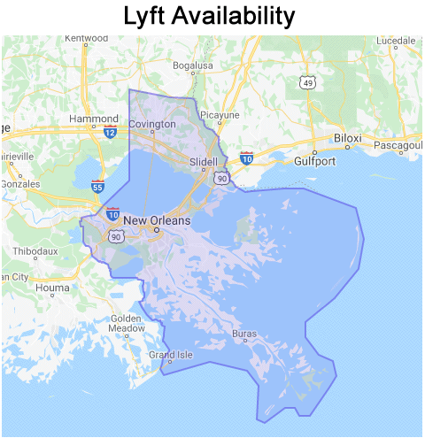 New Orleans Lyft service availability