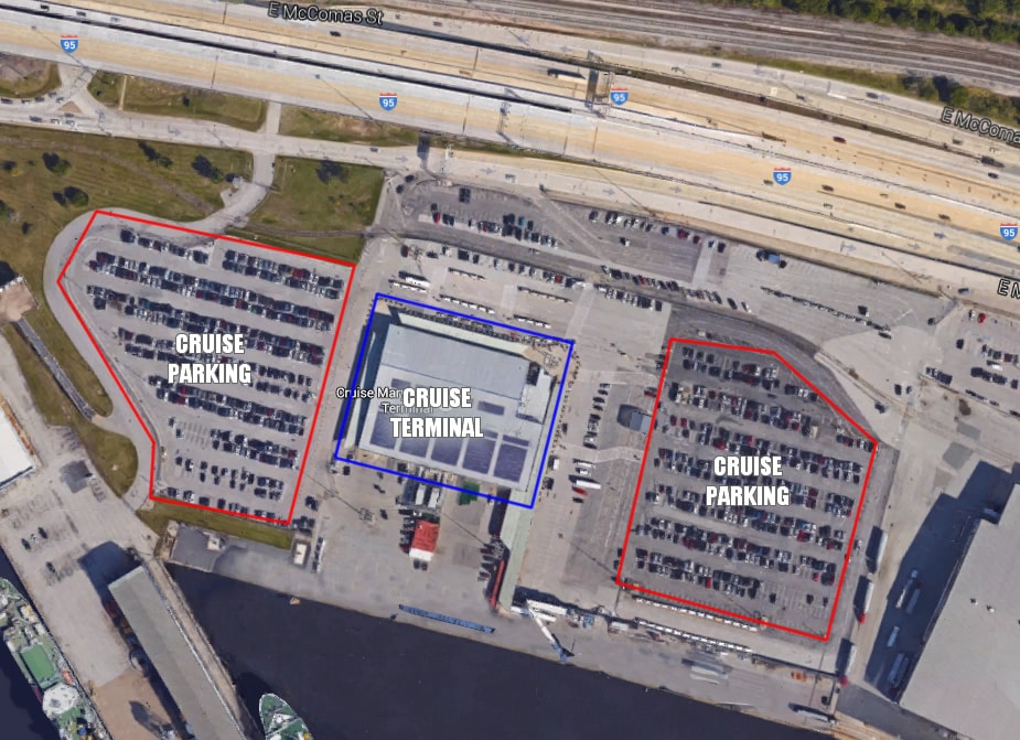 Baltimore cruise parking map