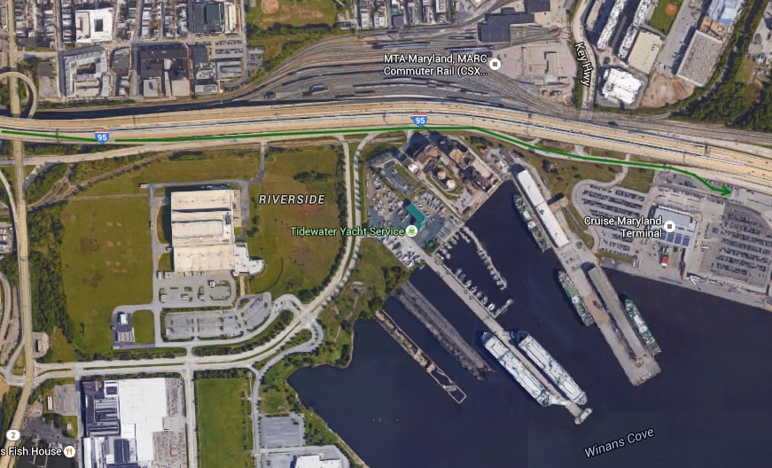 Baltimore cruise port directions map