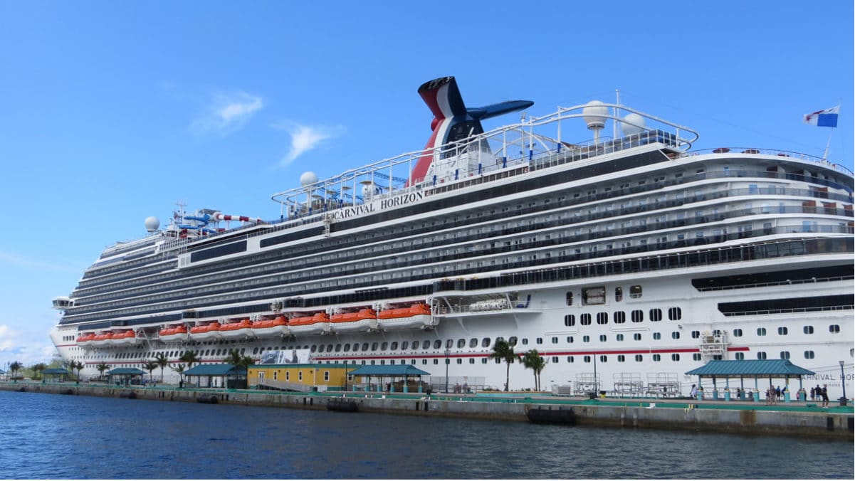 Carnival Horizon in port in Nassau