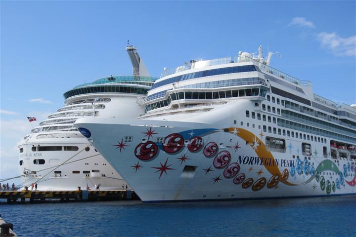 Cruise ships in port in Cozumel