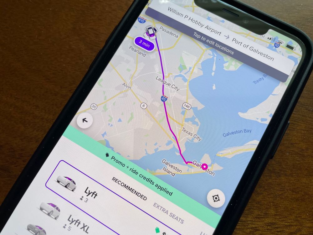 Screenshot of Lyft app