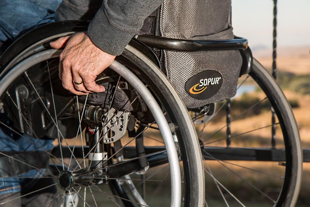 Man sitting in a wheelchair