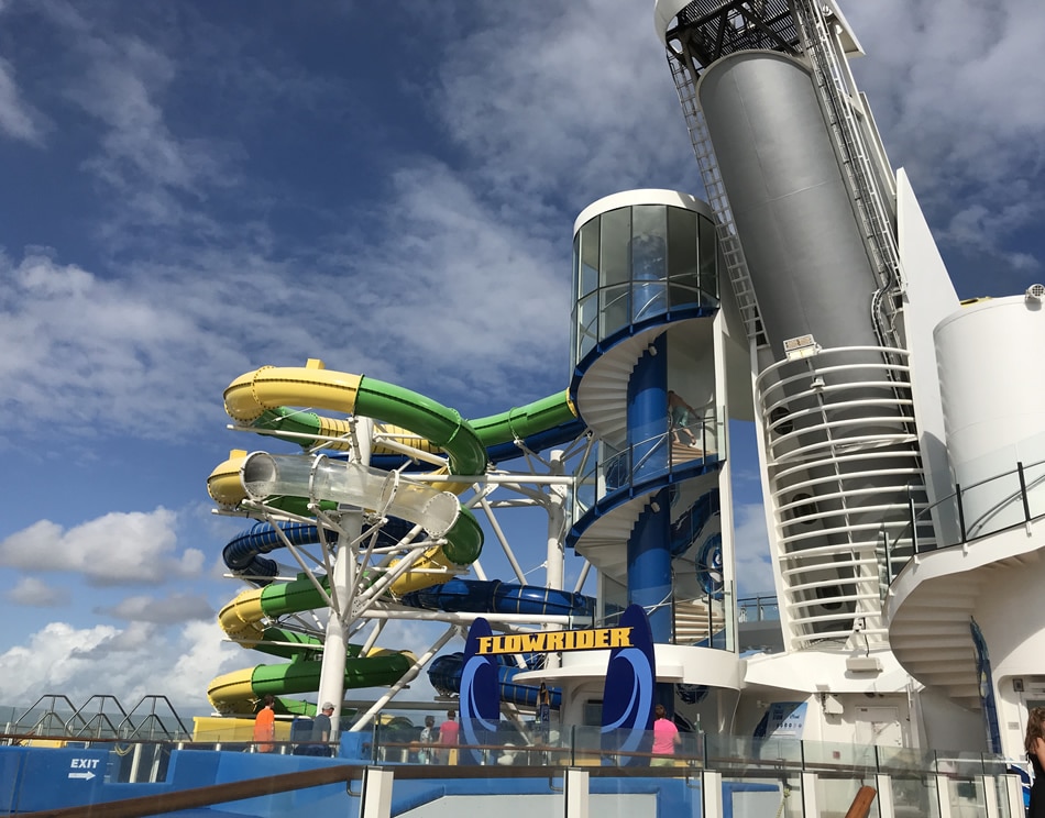 Royal Caribbean waterslide and Flowrider