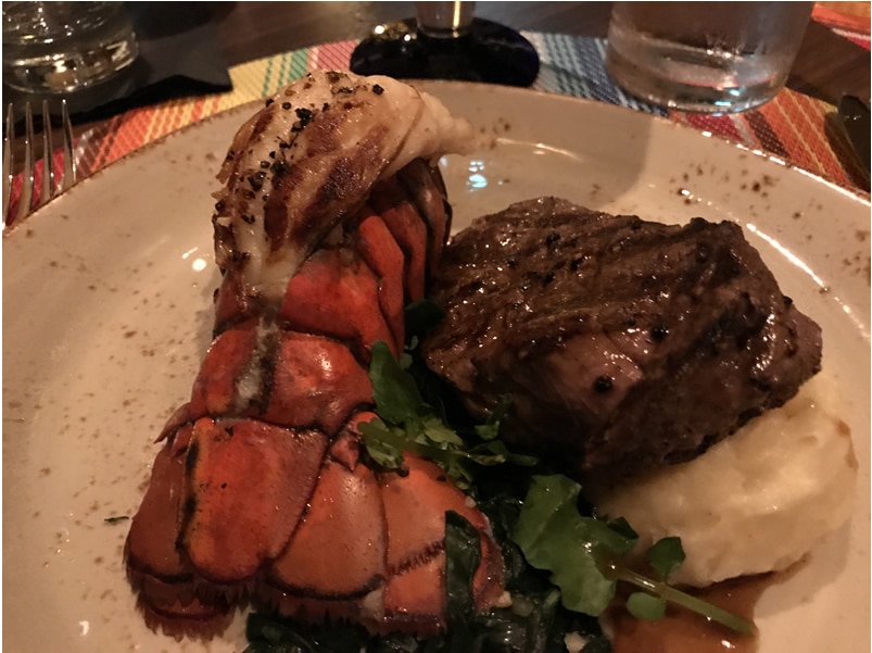 Lobster and steak dinner